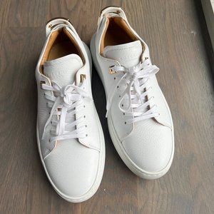 BUSCEMI UNO LOW ALCE WHITE LEATHER SNEAKERS